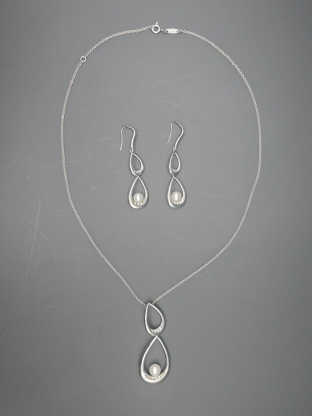 Iridesse by Tiffany & Co. Sterling Silver Pearl Drop Necklace & Earrings